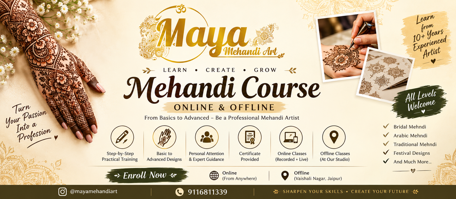 Online and offline mehandi courses